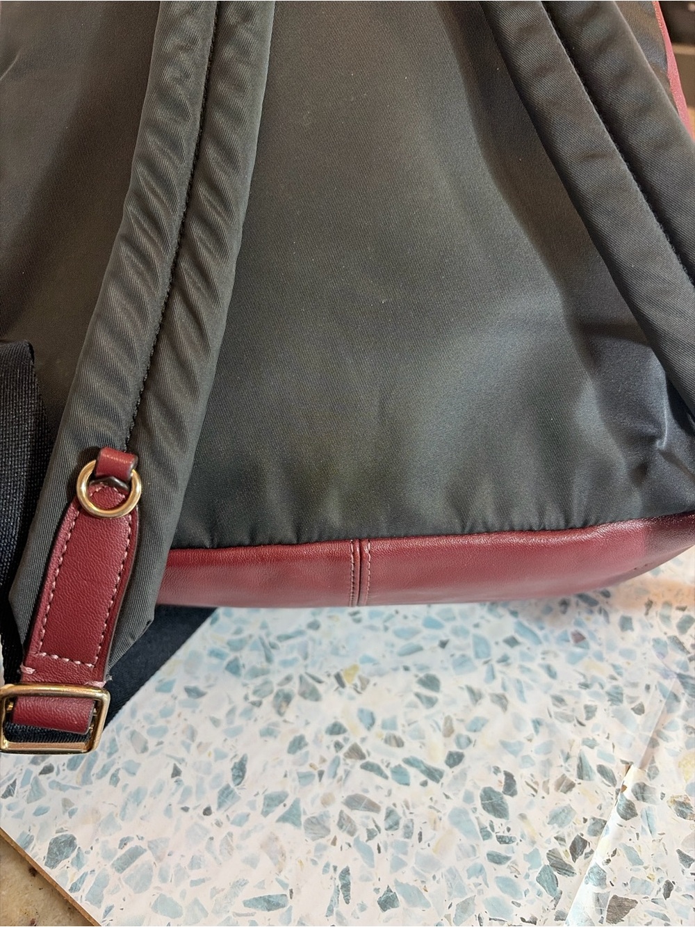 Coach F38049 Prairie Floral Signature Canvas Backpack Burgundy Leather - Picture 13 of 13